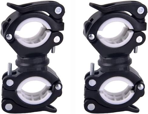 2 Pcs 360 Degree Rotating Bike Light Holder Bike Light Stand Bicycle Bike Flashlight Holder Universal Bike Flashlight Mounting Accessories (White) in Saudi Arabia