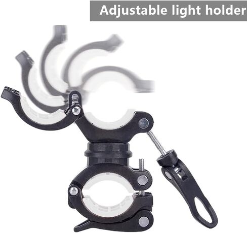 2 Pcs 360 Degree Rotating Bike Light Holder Bike Light Stand Bicycle Bike Flashlight Holder Universal Bike Flashlight Mounting Accessories (White) in Saudi Arabia
