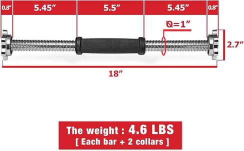 A2ZCARE Standard Dumbbell Handles, 1 inch Dumbbell Handles, Adjustable Dumbbells Handles 1 inch Pair Fit Weight Plate 1 inch - Multiple Options 14 to 24 inch in Saudi Arabia