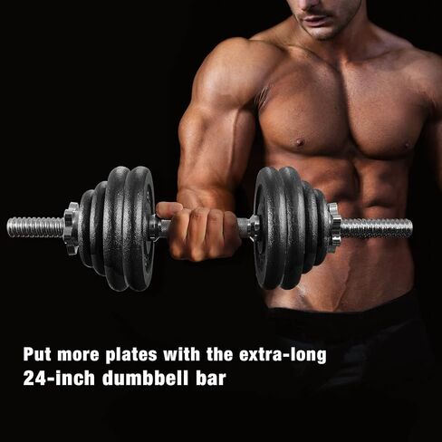 A2ZCARE Standard Dumbbell Handles, 1 inch Dumbbell Handles, Adjustable Dumbbells Handles 1 inch Pair Fit Weight Plate 1 inch - Multiple Options 14 to 24 inch in Saudi Arabia