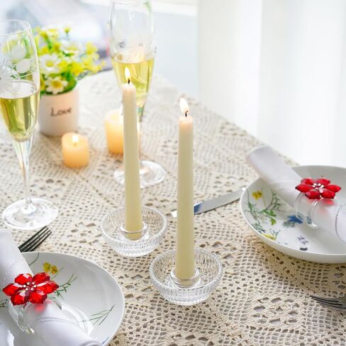 Round Glass Candlestick Holder for Taper Candles, Clear Crystal Tealight Candle Holder Glass Votive Candle Holders Wedding Party Home Decor,Pair in Saudi Arabia