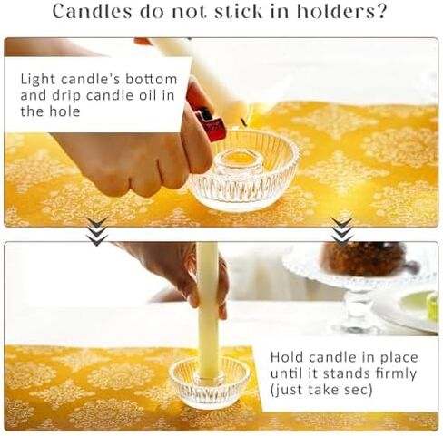 Round Glass Candlestick Holder for Taper Candles, Clear Crystal Tealight Candle Holder Glass Votive Candle Holders Wedding Party Home Decor,Pair in Saudi Arabia