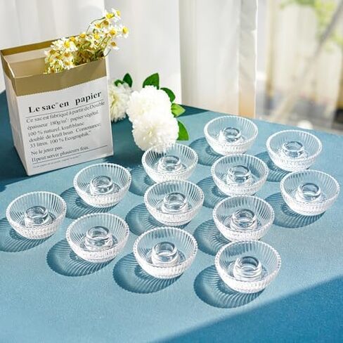 Round Glass Candlestick Holder for Taper Candles, Clear Crystal Tealight Candle Holder Glass Votive Candle Holders Wedding Party Home Decor,Pair in Saudi Arabia