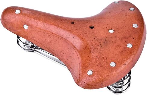 Bike Seat, PU Leather Vintage Classic Bike Saddle Shock Absorbing Sitting Cycling Saddle Cushion Seat for Mountain Bike Road, 10.2 x 8.5 x 3.9 in in Saudi Arabia