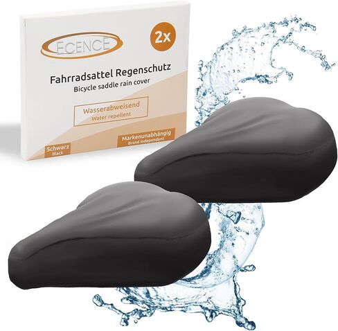 ECENCE 2X Bike Seat Cover water repellent, Bicycle cycling Saddle Rain Protective Black in Kuwait