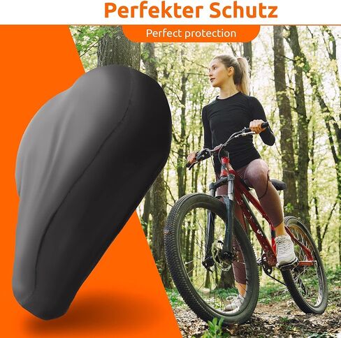 ECENCE 2X Bike Seat Cover water repellent, Bicycle cycling Saddle Rain Protective Black in Kuwait