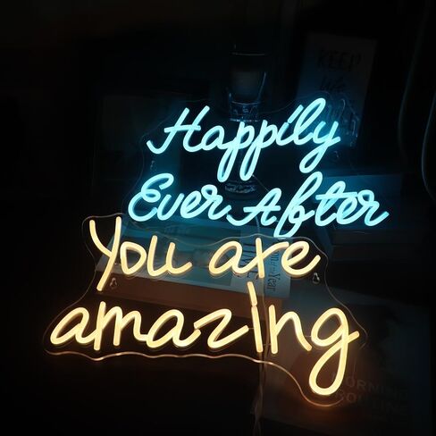 QiaoFei Led You Are So Amazing Neon Sign Word/Letters USB Powered with Dimmer Switch Neon Lights for Room Home Bar Art Wall Decor Party Window Living Room Decor Wall Hanging Decoration (Warm white) in Saudi Arabia