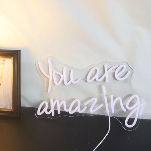 QiaoFei Led You Are So Amazing Neon Sign Word/Letters USB Powered with Dimmer Switch Neon Lights for Room Home Bar Art Wall Decor Party Window Living Room Decor Wall Hanging Decoration (Warm white) in Saudi Arabia