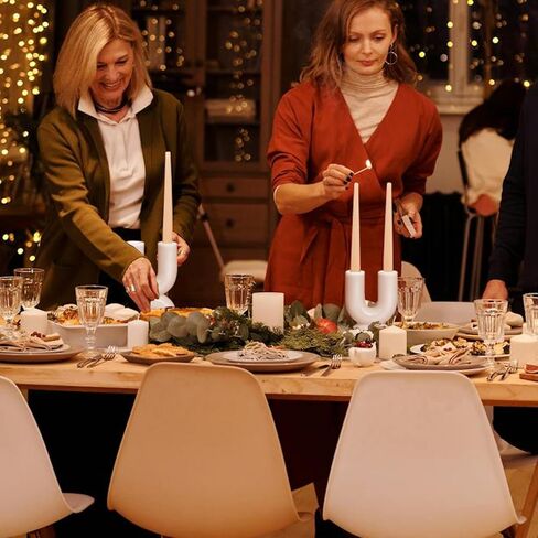 Ceramic Candlestick-Holder Suitable for Conical Candles, Can Be Used As a Candle Holder for Decorating Dining Tables/Living Rooms/Fireplaces in Kuwait