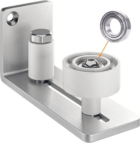 Black Flush Bottom Design Floor Guide for Sliding Barn Door, Non Scratch Wall Mount System with Ball Bearing Wheels in Saudi Arabia
