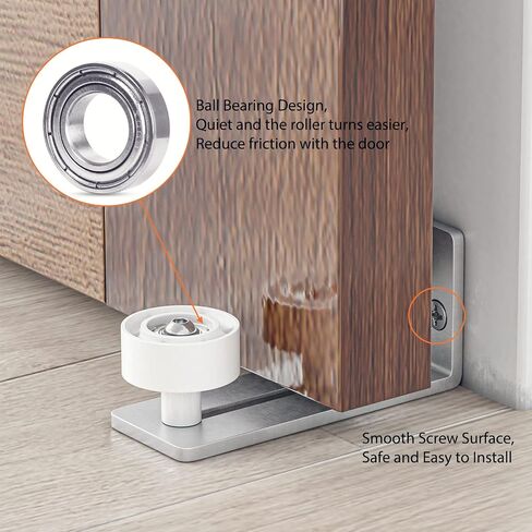 Black Flush Bottom Design Floor Guide for Sliding Barn Door, Non Scratch Wall Mount System with Ball Bearing Wheels in Saudi Arabia
