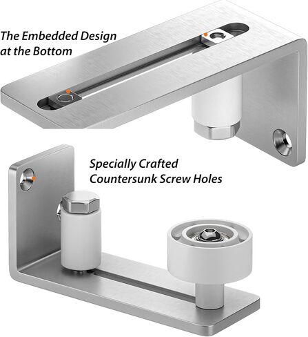 Black Flush Bottom Design Floor Guide for Sliding Barn Door, Non Scratch Wall Mount System with Ball Bearing Wheels in Saudi Arabia