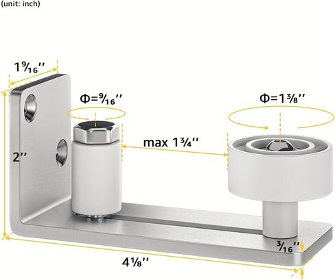 Black Flush Bottom Design Floor Guide for Sliding Barn Door, Non Scratch Wall Mount System with Ball Bearing Wheels in Saudi Arabia