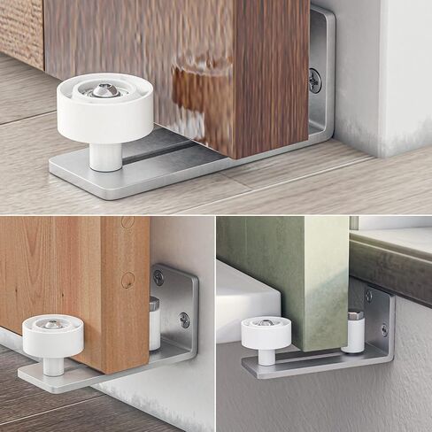 Black Flush Bottom Design Floor Guide for Sliding Barn Door, Non Scratch Wall Mount System with Ball Bearing Wheels in Saudi Arabia