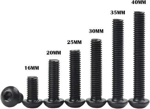Universal Button Head Screws M7 Hex Socket Cap Bolts 1.0mm Pitch Fine Thread Alloy Steel Allen Screw (Button Head Socket Cap Screws, M7x20-1.0) in Saudi Arabia