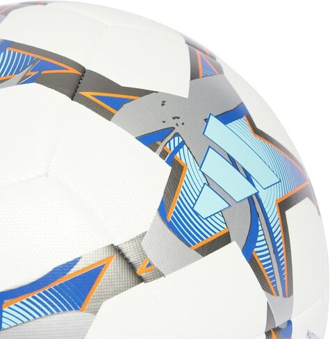كرة قدم ADIDAS IA0952 UCL TRN الترفيهية للبالغين من الجنسين، الجزء العلوي: أبيض/فضي./سماوي ساطع/أرجواني صادم، الجزء السفلي: حديد MET./برتقالي شمسي، مقاس 5 in Saudi Arabia