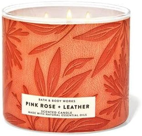 Pink Rose + Leather 3 Wick Candle 14.5 oz / 411 g in Saudi Arabia