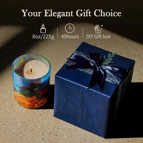 Candle Scented Candles Gift for Women, Glass Jar Candle for Home Scented, 8oz Natural Soy Aromatherapy Decorative Candle for Wife Friends Spa Bath Yoga Mother's Day Birthday Christmas in Saudi Arabia