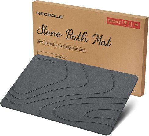 Stone Bath Mat,Diatomaceous Earth Bath Mat,Non-Slip Super Fast Stone Bath Mats for Bathroom Water Absorbent Quick Stone Dish Drying Mat,Stone Mat Bathroom Rugs,Pets Mat Easy to Clean in Saudi Arabia