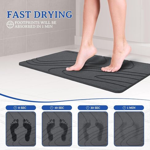 Stone Bath Mat,Diatomaceous Earth Bath Mat,Non-Slip Super Fast Stone Bath Mats for Bathroom Water Absorbent Quick Stone Dish Drying Mat,Stone Mat Bathroom Rugs,Pets Mat Easy to Clean in Saudi Arabia