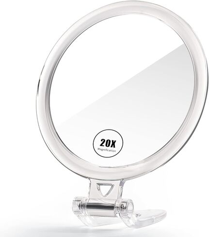Hand Mirror, 1X/20X Magnifying Handheld Mirror, Portable Travel Folding Hand Held Mirror,Double Sided Makeup Mirror for Girl in Kuwait