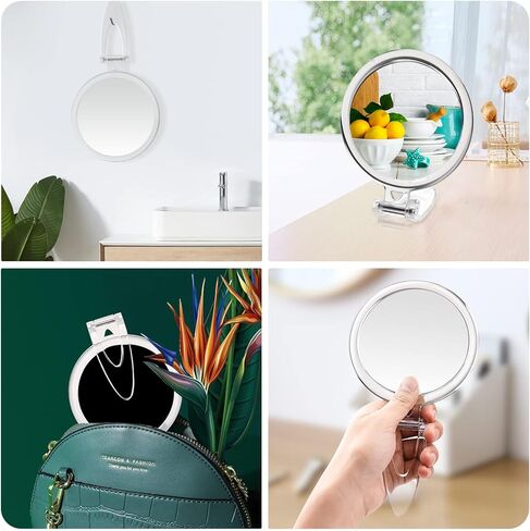 Hand Mirror, 1X/20X Magnifying Handheld Mirror, Portable Travel Folding Hand Held Mirror,Double Sided Makeup Mirror for Girl in Kuwait