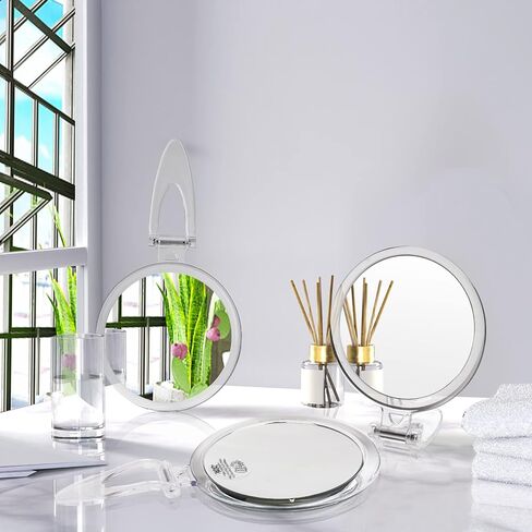 Hand Mirror, 1X/20X Magnifying Handheld Mirror, Portable Travel Folding Hand Held Mirror,Double Sided Makeup Mirror for Girl in Kuwait