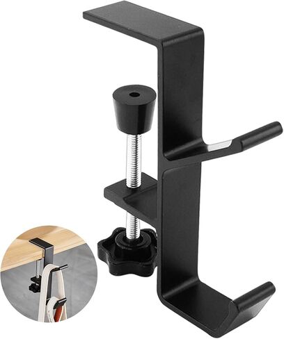 2PCS Purse Hook for Table Handbag Hanger for Desk, Portable Adjustable Universal Fit Desk Bag Holder Hook Clamp-On Backpack Hanger, Headphones Holder Heavy Duty Purse Hook Hanger, Under Desk Design in Saudi Arabia