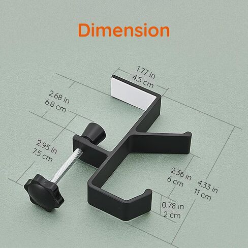2PCS Purse Hook for Table Handbag Hanger for Desk, Portable Adjustable Universal Fit Desk Bag Holder Hook Clamp-On Backpack Hanger, Headphones Holder Heavy Duty Purse Hook Hanger, Under Desk Design in Saudi Arabia
