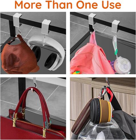 2PCS Purse Hook for Table Handbag Hanger for Desk, Portable Adjustable Universal Fit Desk Bag Holder Hook Clamp-On Backpack Hanger, Headphones Holder Heavy Duty Purse Hook Hanger, Under Desk Design in Saudi Arabia