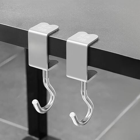 2PCS Purse Hook for Table Handbag Hanger for Desk, Portable Adjustable Universal Fit Desk Bag Holder Hook Clamp-On Backpack Hanger, Headphones Holder Heavy Duty Purse Hook Hanger, Under Desk Design in Saudi Arabia