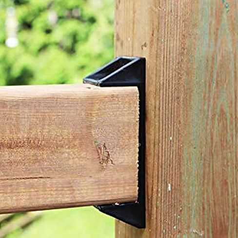 FENCE & DECK RITE Privacy Fence or Wall Brackets, fits Standard 2X 4 railings (Actual 1 ½" x 3 ½") Reinforced Black Polypropylene. 48 pcs in Saudi Arabia