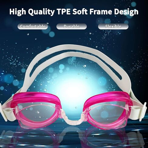 Water Gear No-Leak Anti-Fog Goggles - Adjustable Split Headband - UV Protection Wide Angle Lens in Saudi Arabia