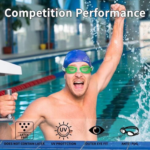 Water Gear No-Leak Anti-Fog Goggles - Adjustable Split Headband - UV Protection Wide Angle Lens in Saudi Arabia