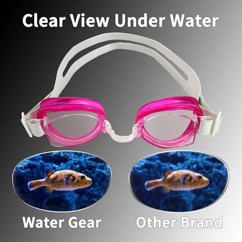 Water Gear No-Leak Anti-Fog Goggles - Adjustable Split Headband - UV Protection Wide Angle Lens in Saudi Arabia