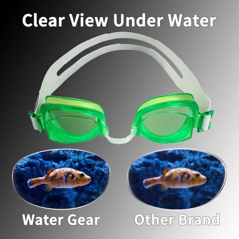 Water Gear No-Leak Anti-Fog Goggles - Adjustable Split Headband - UV Protection Wide Angle Lens in Saudi Arabia