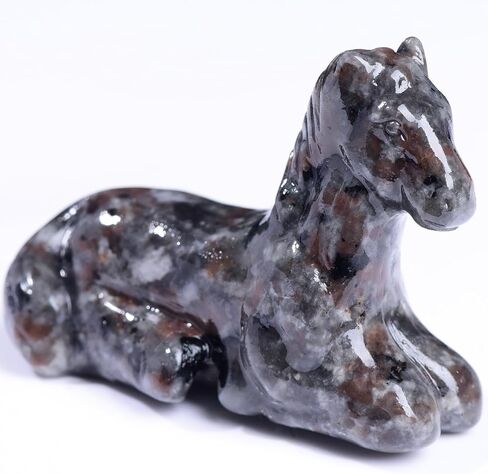 2.2 Inch Flame Stone Horse Crystal Figurines,Hand-Carved Healing Crystals Decor, Horse Statues Stone Energy Gemstones,in Bedroom Office Meditation Horse Memorial Gifts for Girls and Women in Saudi Arabia