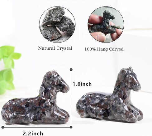 2.2 Inch Flame Stone Horse Crystal Figurines,Hand-Carved Healing Crystals Decor, Horse Statues Stone Energy Gemstones,in Bedroom Office Meditation Horse Memorial Gifts for Girls and Women in Saudi Arabia
