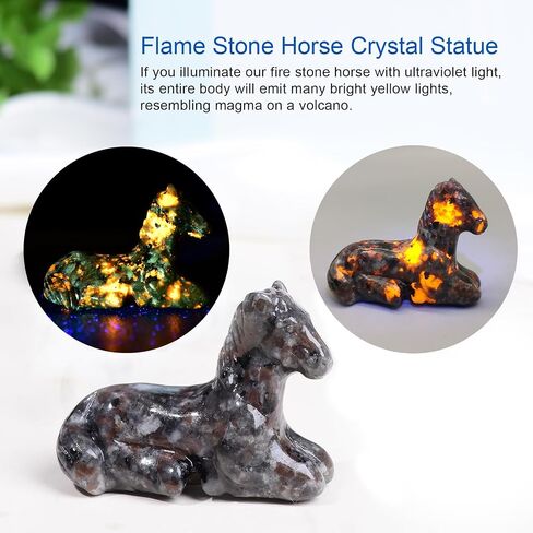 2.2 Inch Flame Stone Horse Crystal Figurines,Hand-Carved Healing Crystals Decor, Horse Statues Stone Energy Gemstones,in Bedroom Office Meditation Horse Memorial Gifts for Girls and Women in Saudi Arabia