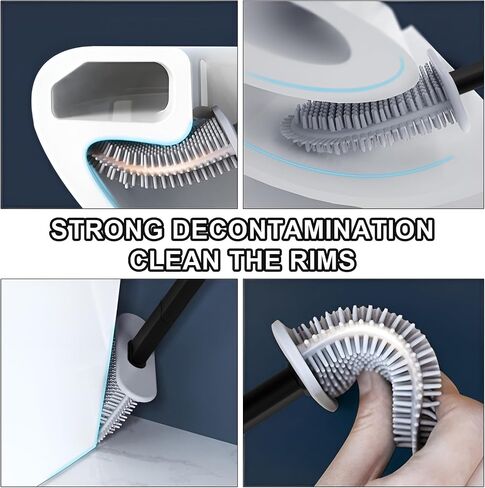 2 Pack Toilet Brush with Ventilated Drying Holder, Flexible Toilet Bowl Brush Bathroom Cleaning Bowl Brush Kit Sturdy Cleaning Toilet Brush, Floor Standing & Wall Mounted without Drilling in Saudi Arabia