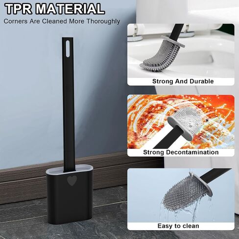 2 Pack Toilet Brush with Ventilated Drying Holder, Flexible Toilet Bowl Brush Bathroom Cleaning Bowl Brush Kit Sturdy Cleaning Toilet Brush, Floor Standing & Wall Mounted without Drilling in Saudi Arabia