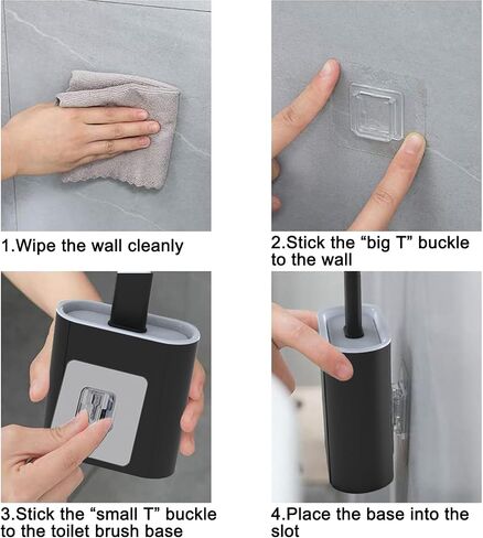 2 Pack Toilet Brush with Ventilated Drying Holder, Flexible Toilet Bowl Brush Bathroom Cleaning Bowl Brush Kit Sturdy Cleaning Toilet Brush, Floor Standing & Wall Mounted without Drilling in Saudi Arabia