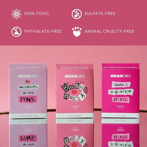 Mean Girls Inspired Scented Candle: On Wednesdays We Wear Pink - Toasted Strawberry Strudel Scented, 9oz, 50 Hour Burn, Vegan Soy & Coconut Blend Candle for Home Decor, Gift for Women & Men in Saudi Arabia