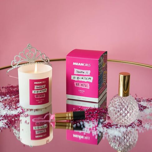 Mean Girls Inspired Scented Candle: On Wednesdays We Wear Pink - Toasted Strawberry Strudel Scented, 9oz, 50 Hour Burn, Vegan Soy & Coconut Blend Candle for Home Decor, Gift for Women & Men in Saudi Arabia