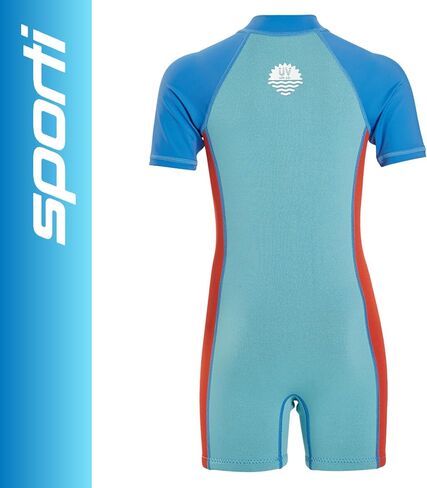 Sporti Kids Full Wetsuits Boys Girls - Neoprene Thermal Swimsuits for Swim Practice - Short Sleeve Thermal Swimsuit in Saudi Arabia