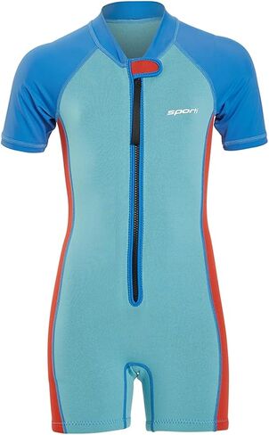 Sporti Kids Full Wetsuits Boys Girls - Neoprene Thermal Swimsuits for Swim Practice - Short Sleeve Thermal Swimsuit in Saudi Arabia