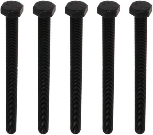 Yinpecly M10 x 130mm Carbon Steel Grade 8.8 External Hex Head Screw Bolts Metric Thread Hexagon Bolts Fastener, 5.38''x0.63''x0.63'' (LxWxH) for Machinery Furniture Hardware Black 5pcs in Saudi Arabia