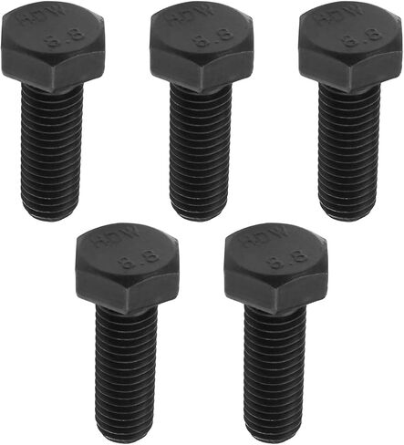 Yinpecly M10 x 130mm Carbon Steel Grade 8.8 External Hex Head Screw Bolts Metric Thread Hexagon Bolts Fastener, 5.38''x0.63''x0.63'' (LxWxH) for Machinery Furniture Hardware Black 5pcs in Saudi Arabia