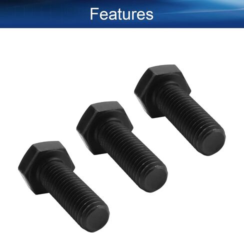 Yinpecly M10 x 130mm Carbon Steel Grade 8.8 External Hex Head Screw Bolts Metric Thread Hexagon Bolts Fastener, 5.38''x0.63''x0.63'' (LxWxH) for Machinery Furniture Hardware Black 5pcs in Saudi Arabia