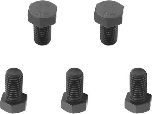 Yinpecly M10 x 130mm Carbon Steel Grade 8.8 External Hex Head Screw Bolts Metric Thread Hexagon Bolts Fastener, 5.38''x0.63''x0.63'' (LxWxH) for Machinery Furniture Hardware Black 5pcs in Saudi Arabia